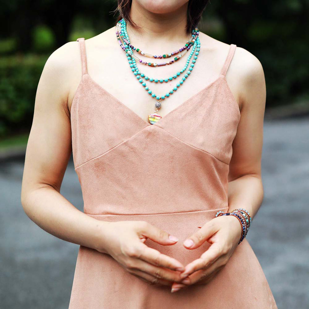 Bohemian Mix Stones Two Layers Necklace