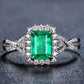 Sterling Silber Ring mit Smaragd im Vintage Stil 