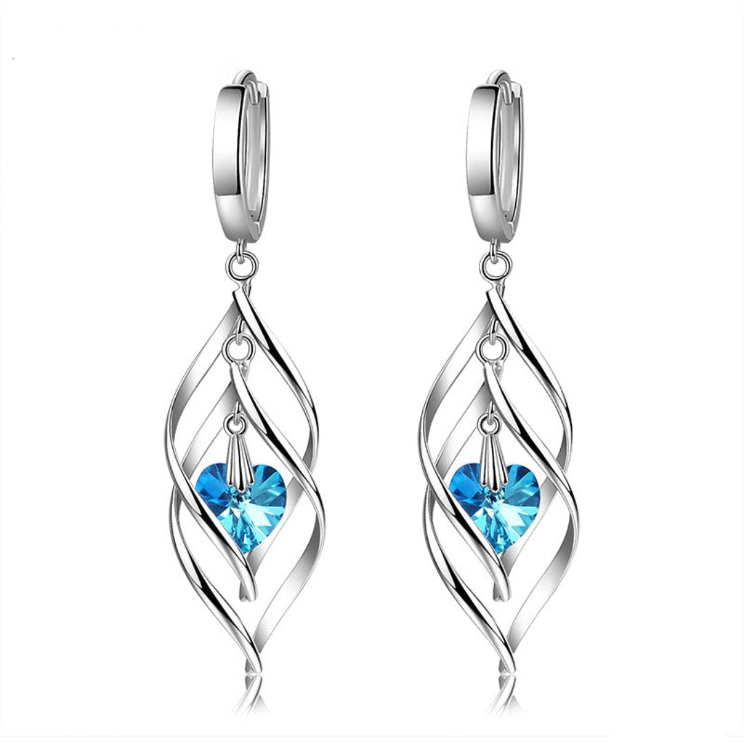 Elegant Crystals 925 Sterling Silver Earrings