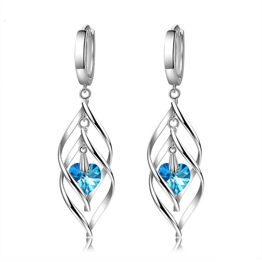 Elegant Crystals 925 Sterling Silver Earrings