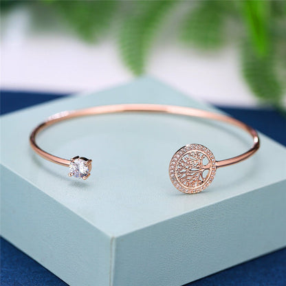 Lucky Tree of Life Zirconia Adjustable Bracelet