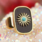 Resplendent Birthstones Sun Flower Adjustable Ring
