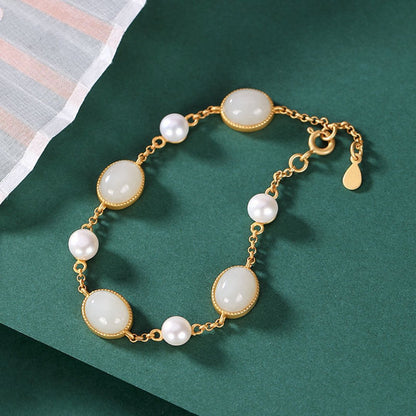 Enchanting Tourmaline & Chalcedony Pearl Bracelet