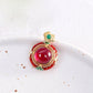Vintage Red Corundum Sterling Silver Necklace