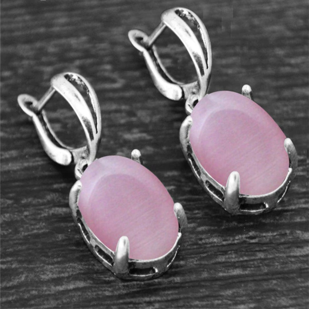 Spiritual Crystal Silver Plated Earrings