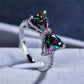 Stilvoller Ring mit Regenbogentopas und Zirkonia