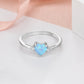 Lovely Heart Fire Opal & Zirconia Ring