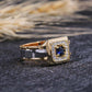 Blue Zirconia Silver Ring