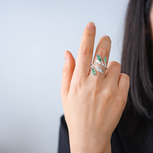 Elegant Aventurine 925 Sterling Silver Adjustable Ring