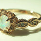 Flower Zirconia Opal Ring