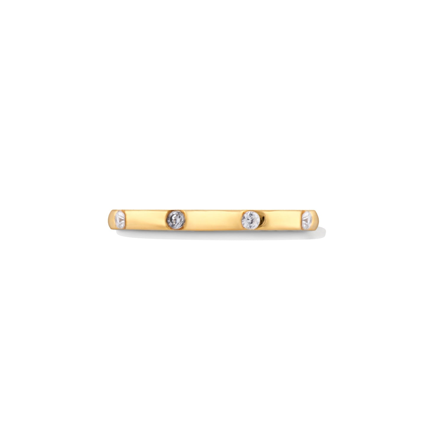 Stapelring aus Gold mit Zirkonia