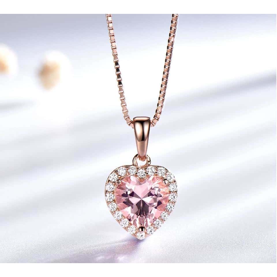 Elegant Morganite Sterling Silver Set