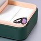 Flower Opal Zirconia Black Ring
