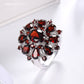 Stylish Flower Garnet 925 Sterling Silver Ring