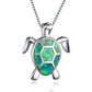 Spirit Turtle Opal Silver Necklace