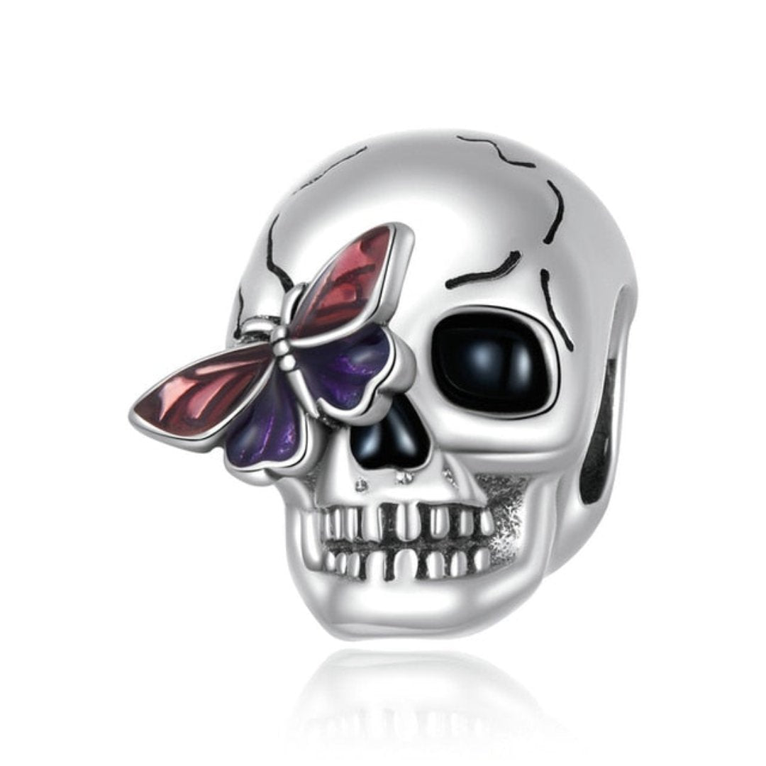 Butterfly Skull 925 Sterling Silver Pendant