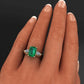 Glänzender Smaragd 925 Steling Silber Ring 