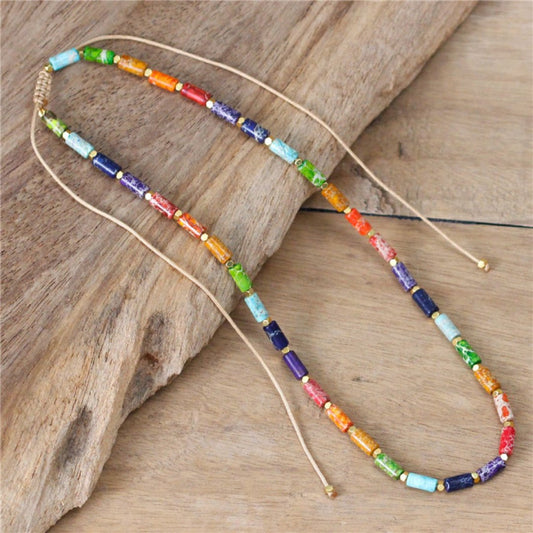7 Chakra Naturstein Choker Halskette &amp; Armband