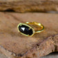 Natural Black Onyx Adjustable Ring
