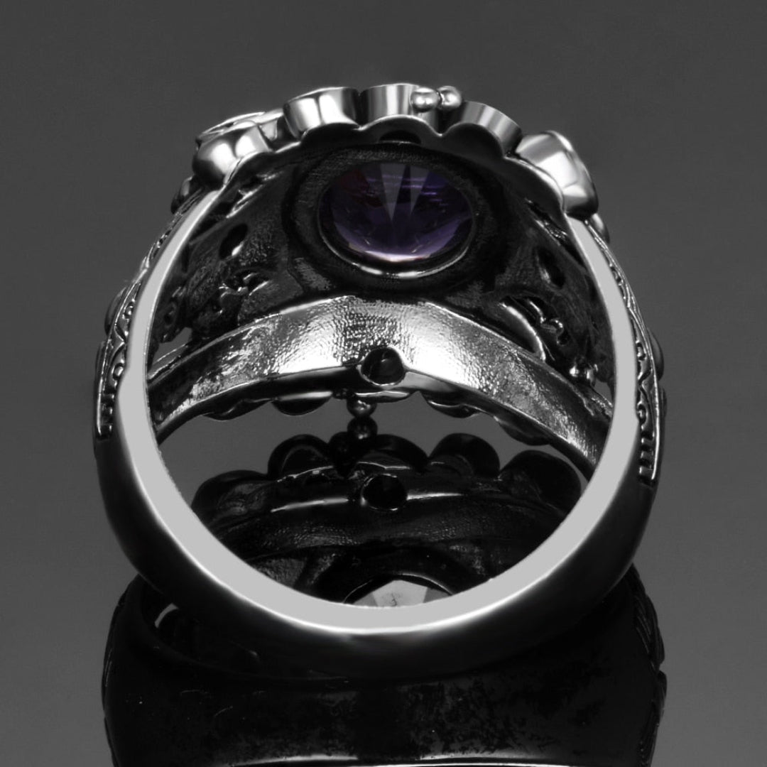 Amethyst-Ring aus 925er Sterlingsilber im Vintage-Stil