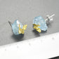 Vintage Butterfly Aquamarine Stone Earrings