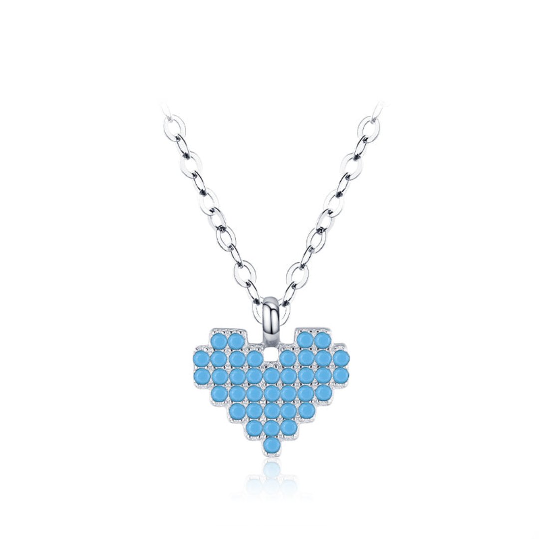 Türkises Herz 925 Sterling Silber Halskette 
