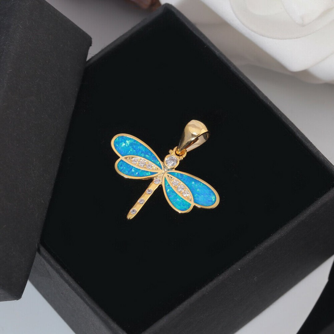 Spiritual Dragonfly Opal 925 Sterling Silver Pendant