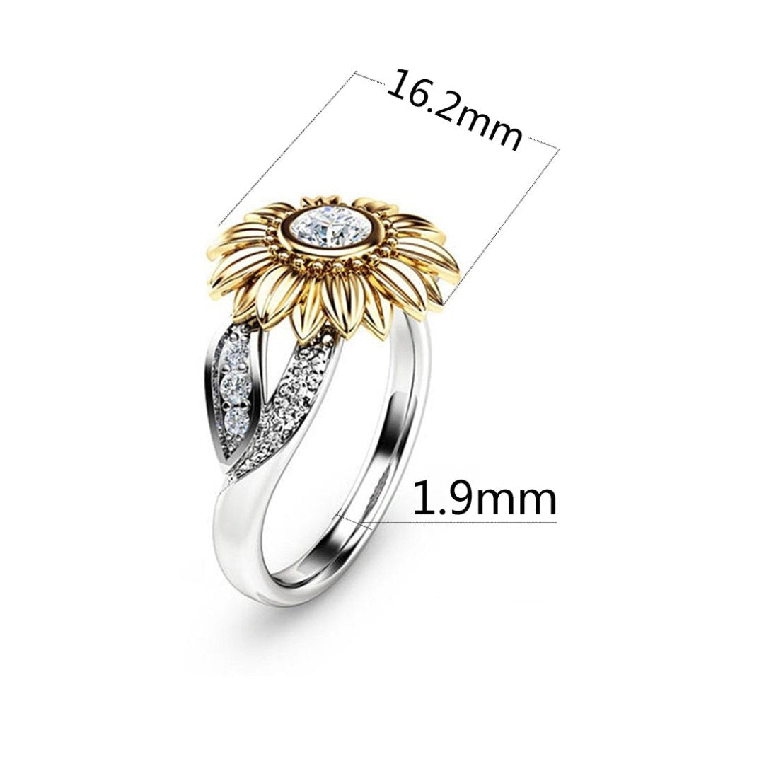 Ring mit Sonnenblumen-Zirkonia