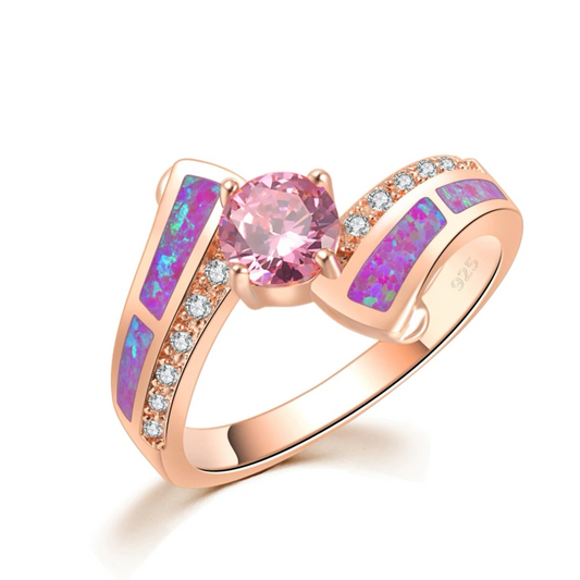 Pink Topaz Zirconia Ring