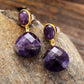 Bohemian Amethyst Teardrop Earrings