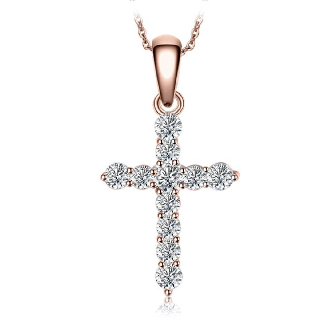 Chic Cross Zirconia Sterling Silver Pendant