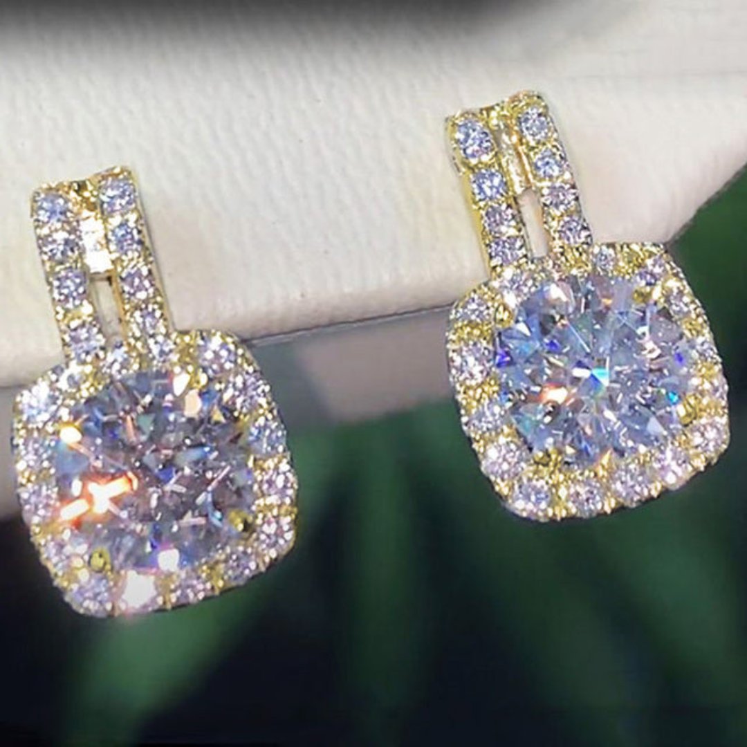 Shining Cubic Zirconia Stud Earrings