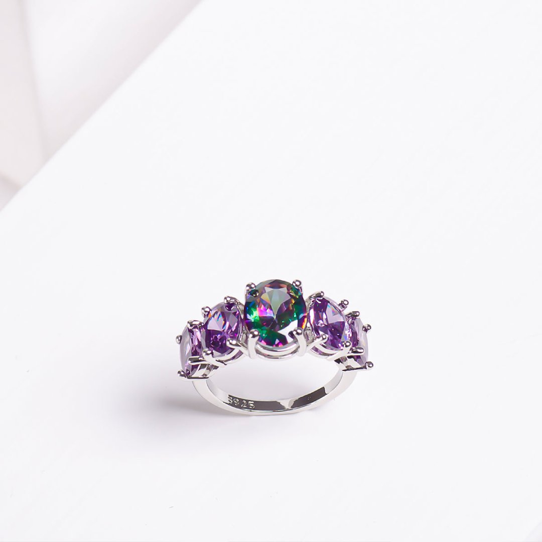 Amethyst &amp; Topas Silberring