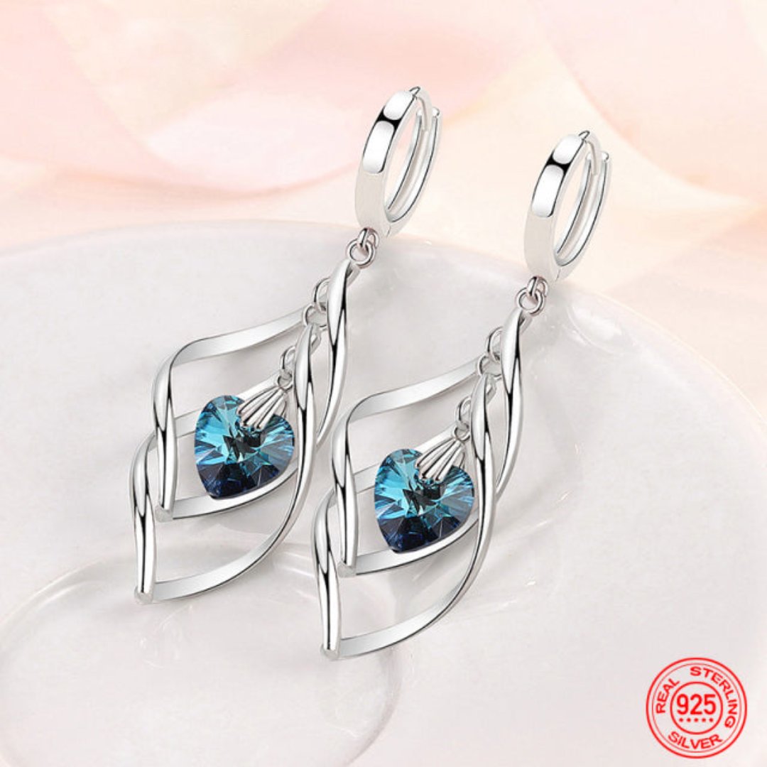 Elegant Crystals 925 Sterling Silver Earrings