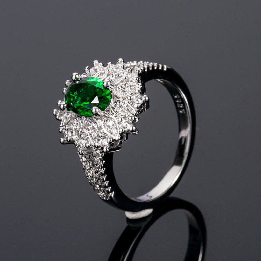 Vintage Emerald & Zircon Ring