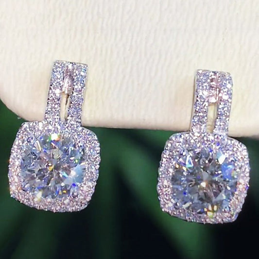 Shining Cubic Zirconia Stud Earrings