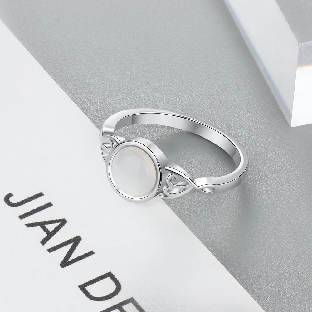 Elegant Moonstone Sterling Silver Ring