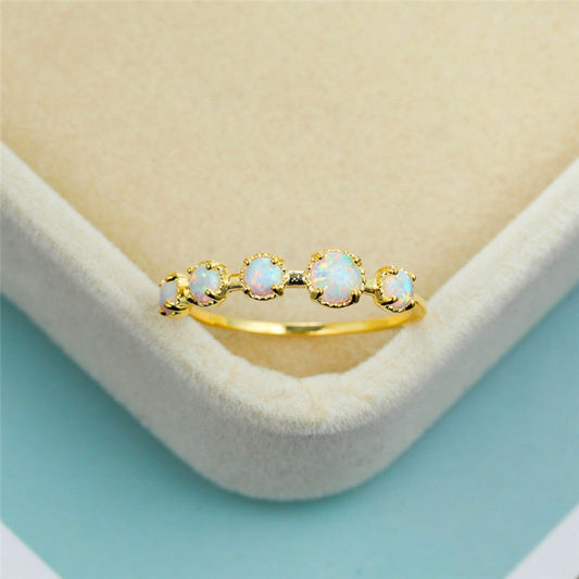 Minimalist Gold Plated Opal Stone Ring