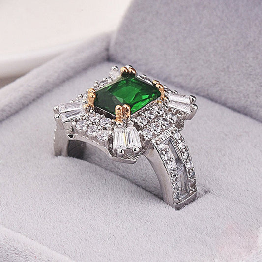 Magnificent Emerald 925 Sterling Silver Ring