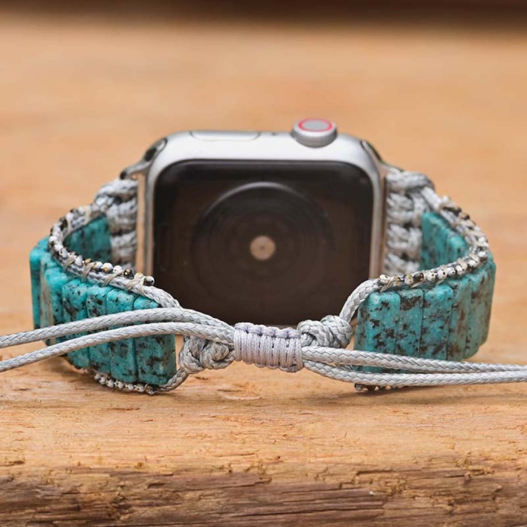 Böhmisches blaues Sesamjaspis-Apple-Watch-Armband