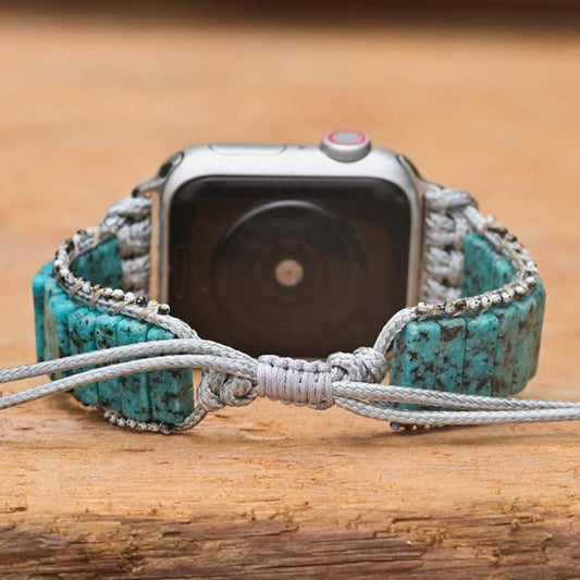 Böhmisches blaues Sesamjaspis-Apple-Watch-Armband