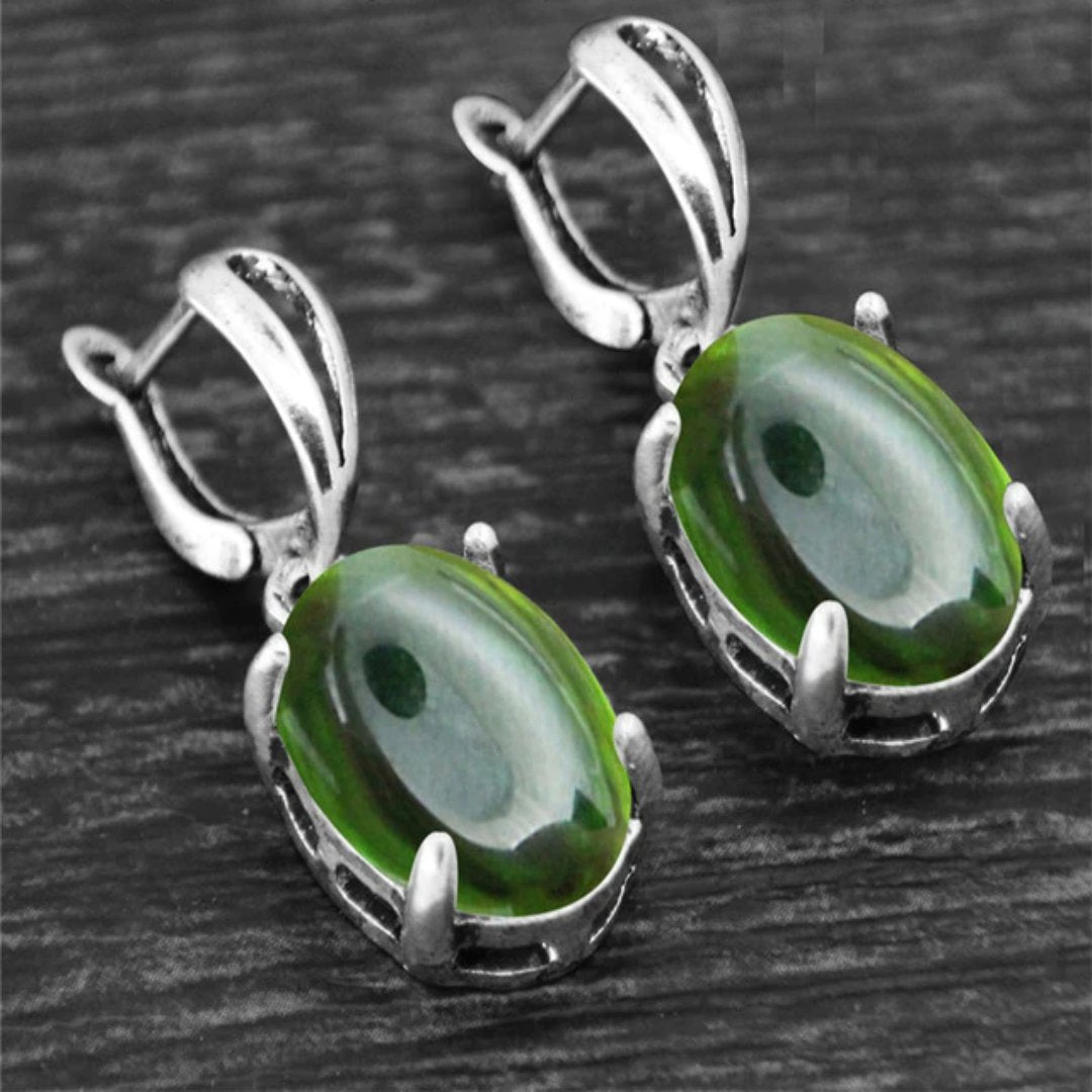 Spiritual Crystal Silver Plated Earrings