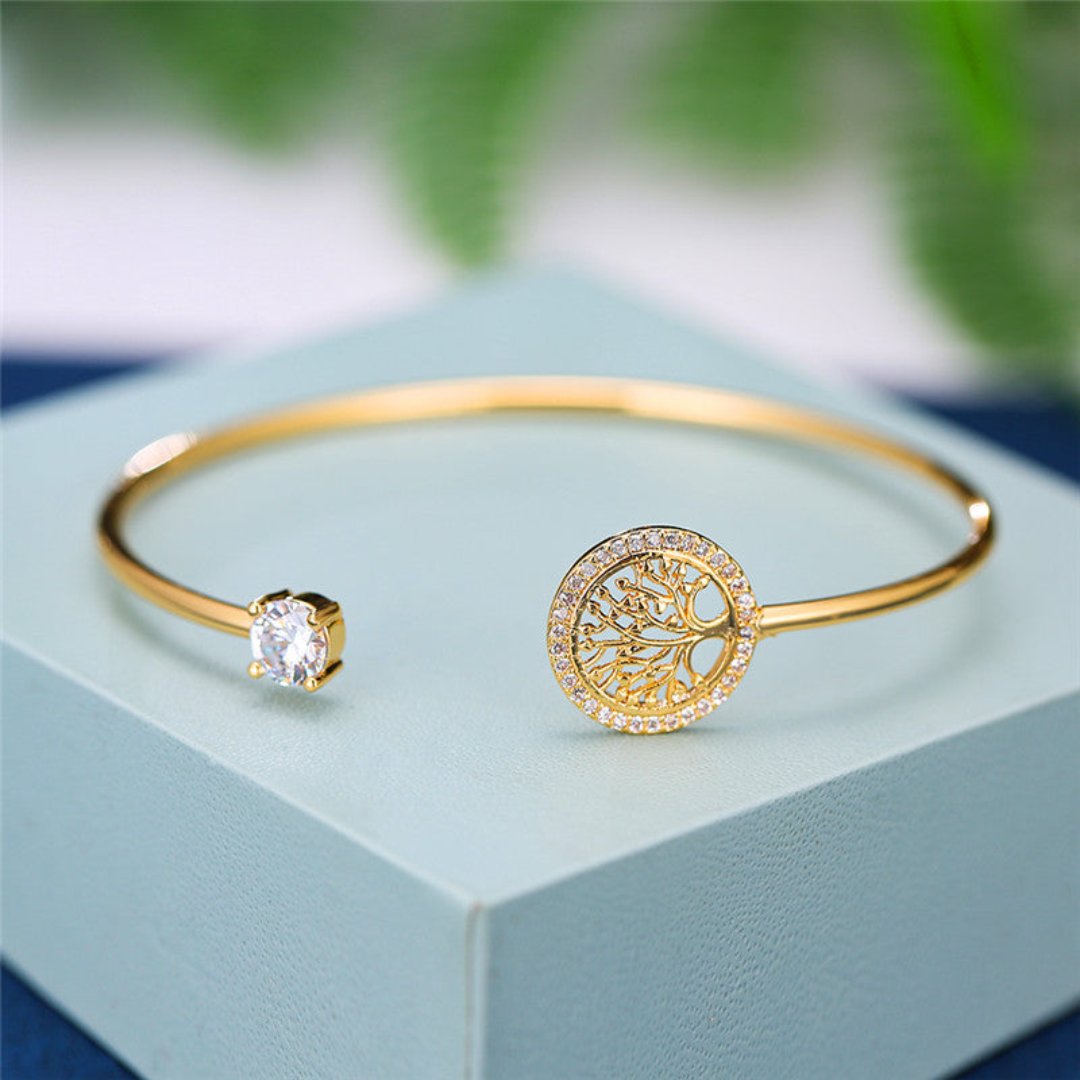 Lucky Tree of Life Zirconia Adjustable Bracelet