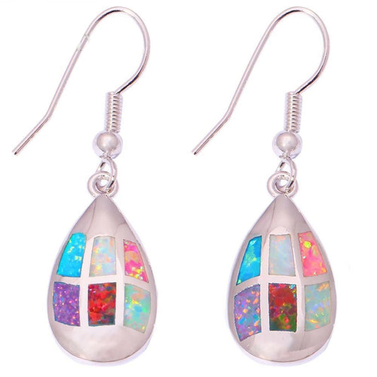 Spirit Fire Opal Silver Earrings