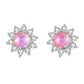 Sunflower Opal Silver Plated Earrings