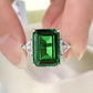 Luxury Emerald Sterling Silver Ring