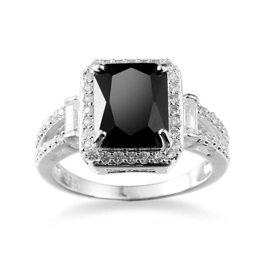 Unusual Black Onyx 925 Sterling Silver Ring