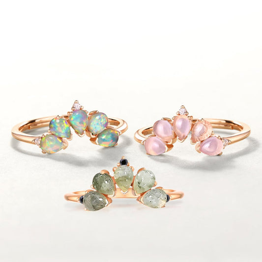 Natural Crystal 925 Sterling Silver Adjustable Ring