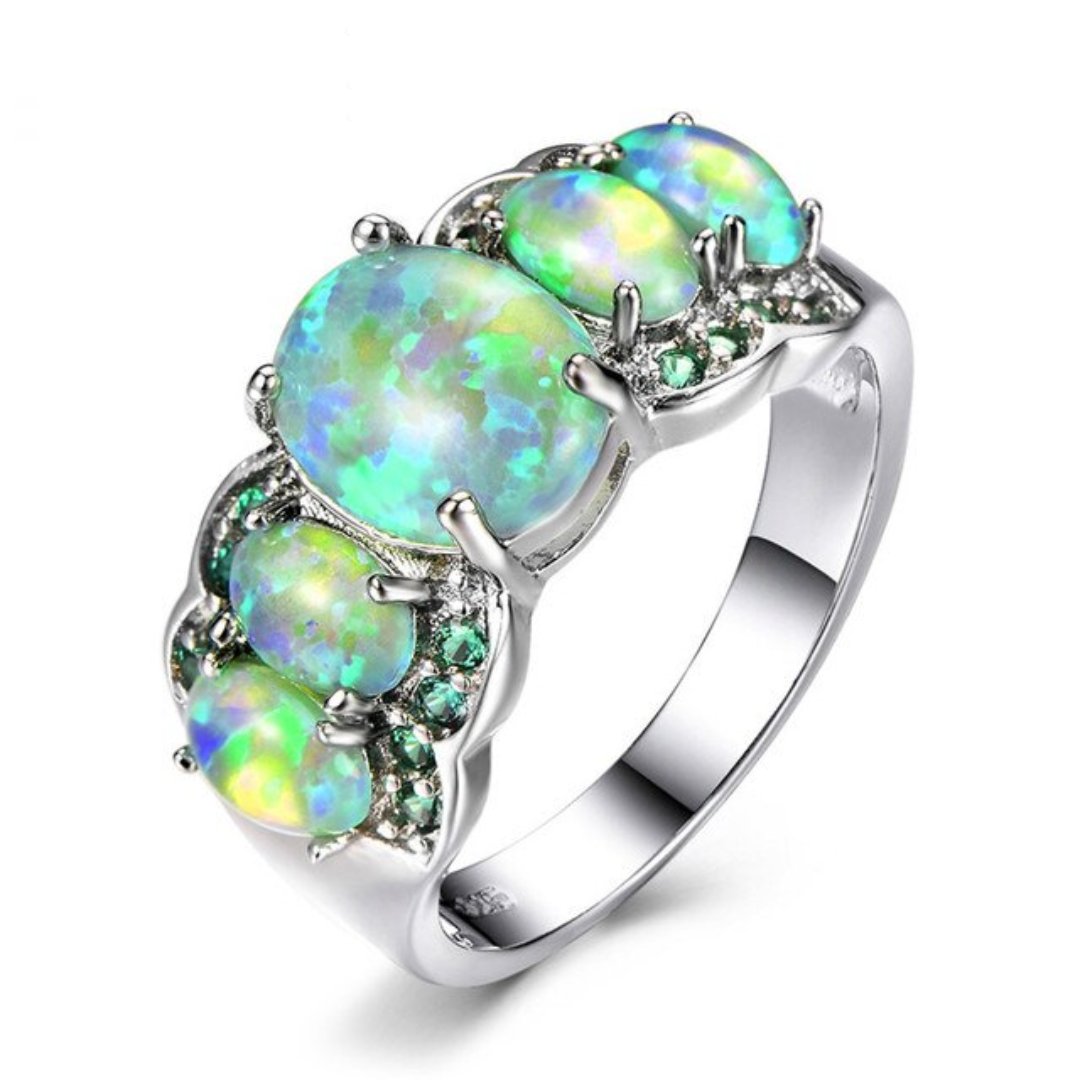 Spiritual Fire Opal & Zirconia Ring