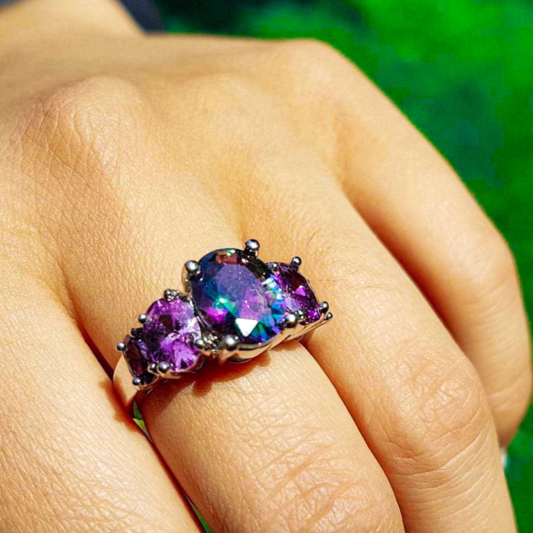 Amethyst &amp; Topas Silberring